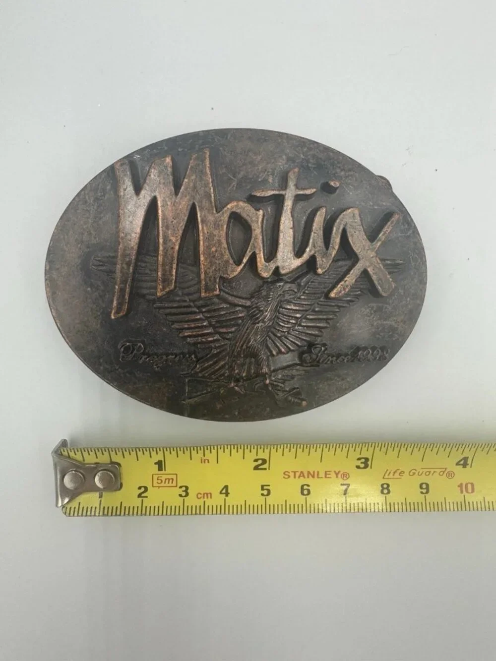 Vintage Y2K Matix Eagle Belt Buckle Bronze Copper Streetwear